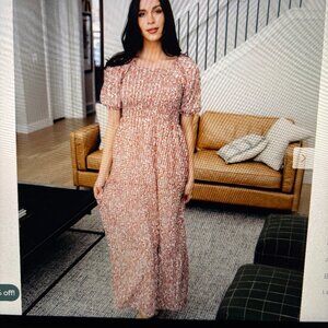 MIKAROSE Sz L The Indigo Dress In Marsala Mandala